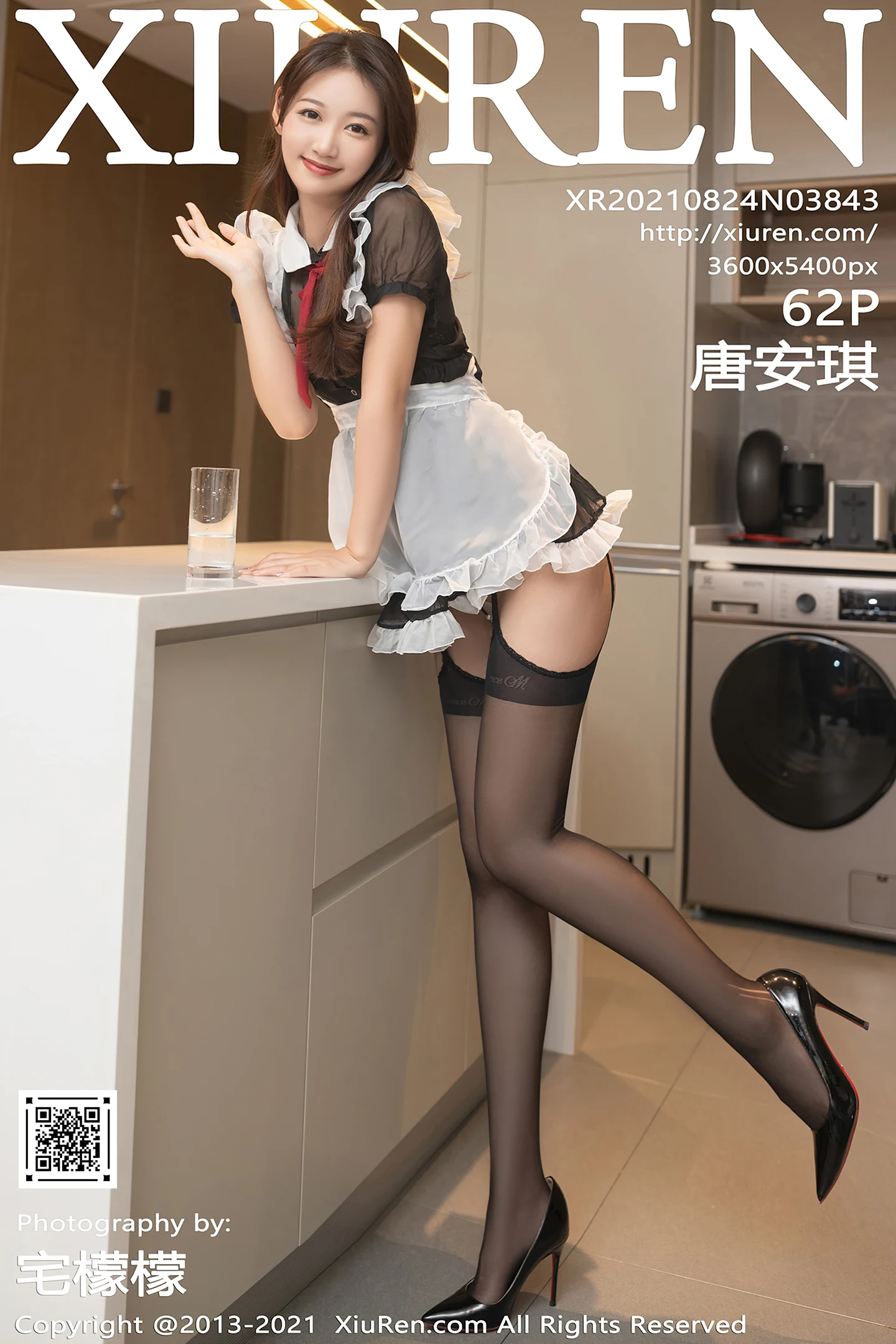 [XiuRen秀人网]No.3843_模特唐安琪私房情趣女仆装配黑丝吊袜秀完美身材撩人诱惑写真62P-秀人网 - XiuRen.Space